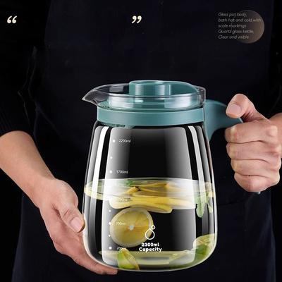 Sommer Große Kapazität Kühlschrank Teekessel Tee Trennung Kaltkessel Glas Hochtemperatur Blumen Teekanne Tee kochen