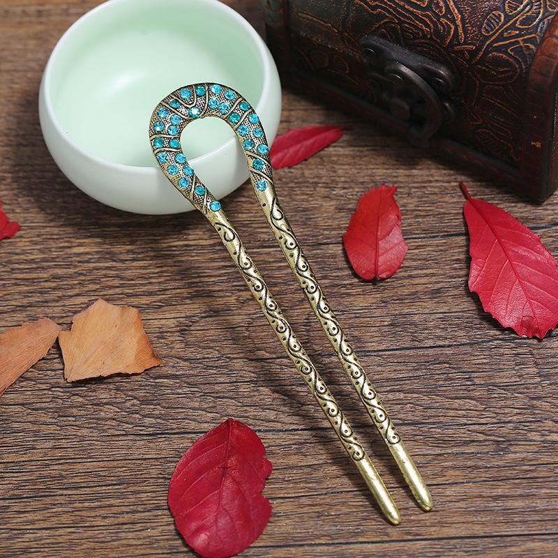Classical and Simple Cheongsam U-shaped Hairpin, Daily Versatile Retro Hairpin, Disc Hairpin, Ancient Hanfu Hair Accessories for Women