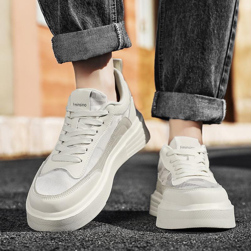 Men's Thick-sole Casual Shoes Summer Breathable Soft-sole Non-slip Comfort Outdoor Walking Shoes Fashion Light Sports Board Shoe