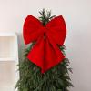 Extra Large Burgundy Velvet Christmas Bow for Tree & Window Decoration