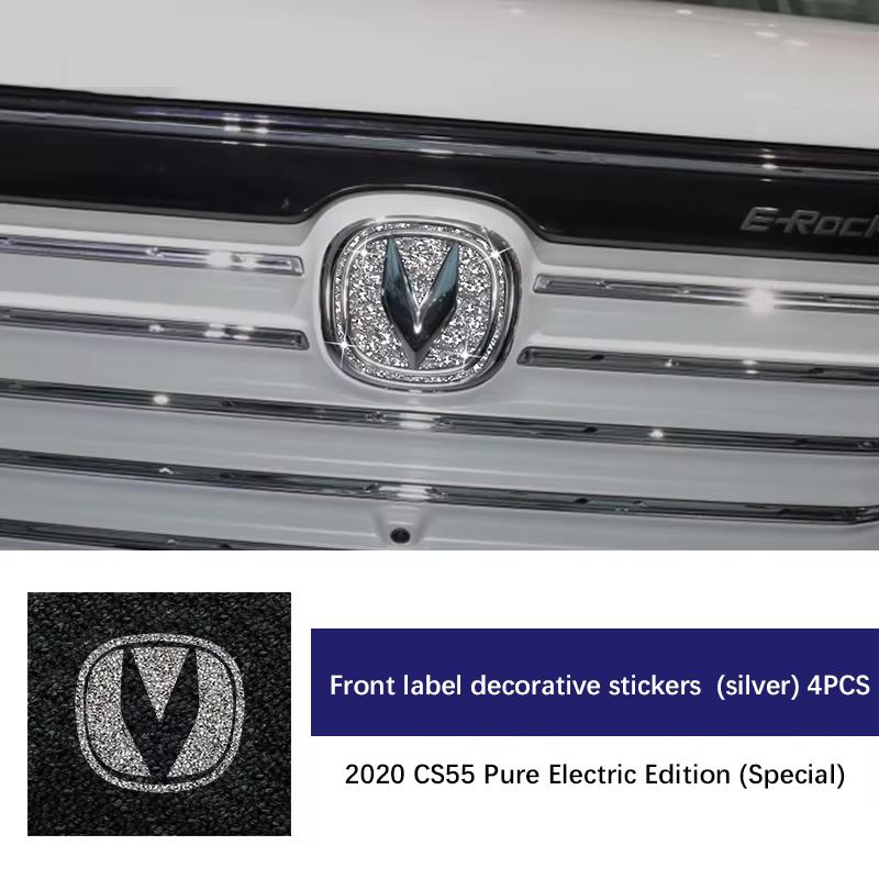 For Changan Cs55 Plus 2020-2022 Modified Front Rear Logo Cover Decorative Diamond Emblem Sticker Car Tuning Parts Accessories