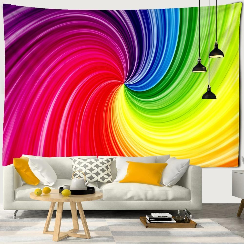 Decor colorat cu model de linii Tapiserie Dormitor Living Tapiserie Decor de perete acasă