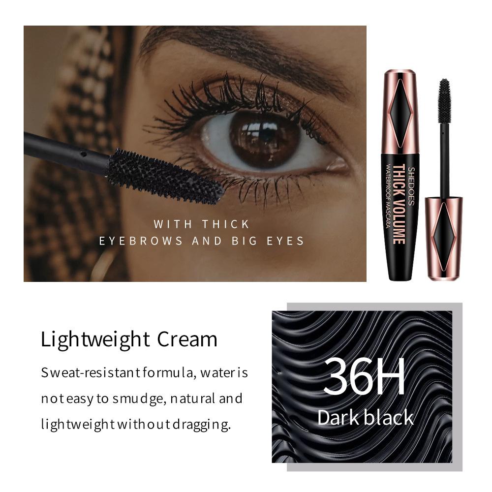 5D Waterproof Mascara Lengthens Eyelashes Extension Black Silk Fiber Mascara Female Makeup Cosmetic Waterproof Mascara
