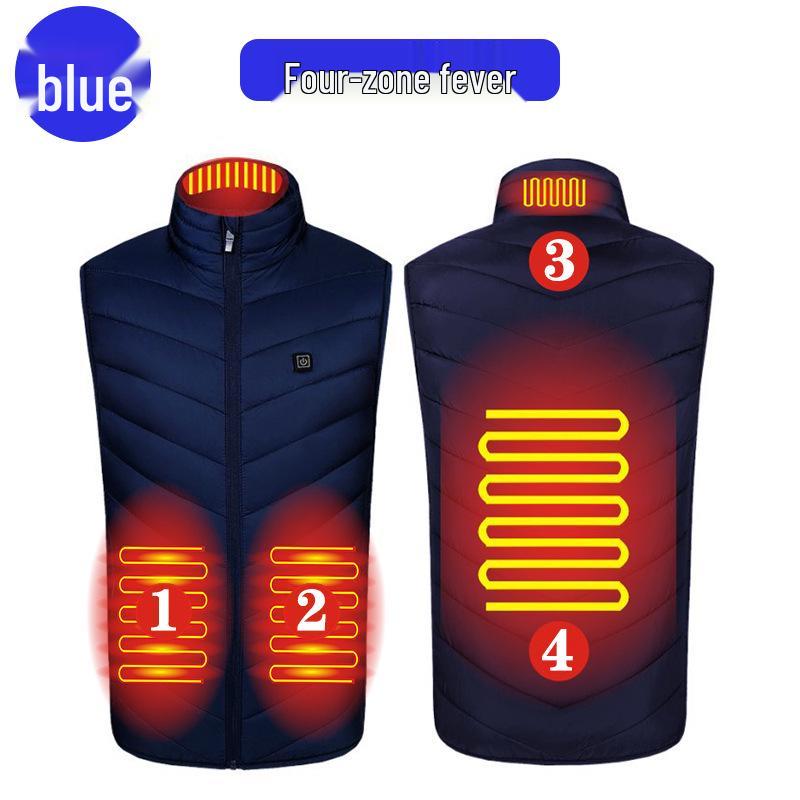 Unisex Smart Heated Vest with Temperature Control - Winter Warmth, Cotton, Plus Size