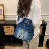 Embroidered Denim Bag Women's Shoulder Bag Cartoon Printed Crossbody Bag