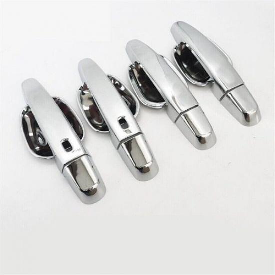 12PCS Chrome Side 2 Smart Door Handle Covers+Bowl For 2016-2024 Chevrolet Malibu
