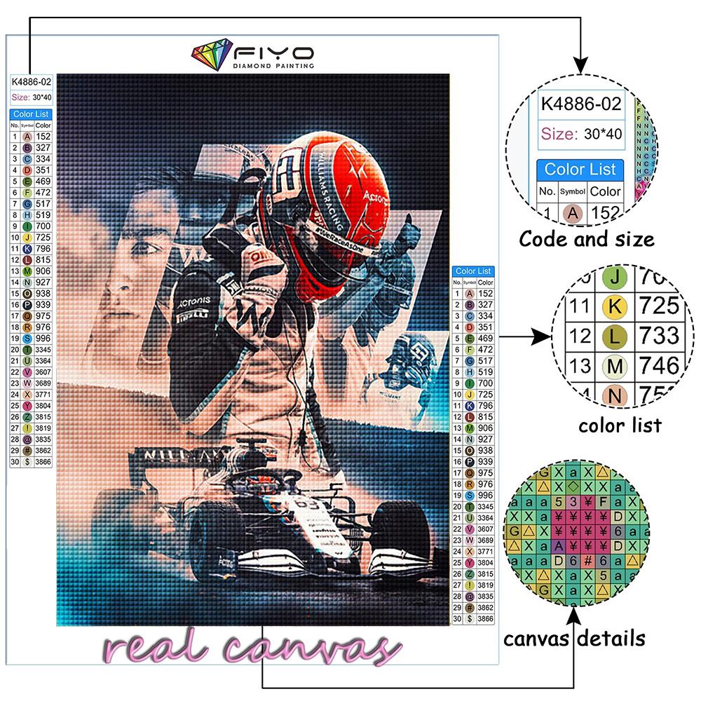 Diamantbroderi F1 Racerkører 5D DIY Diamantmaleri Korssting Strass