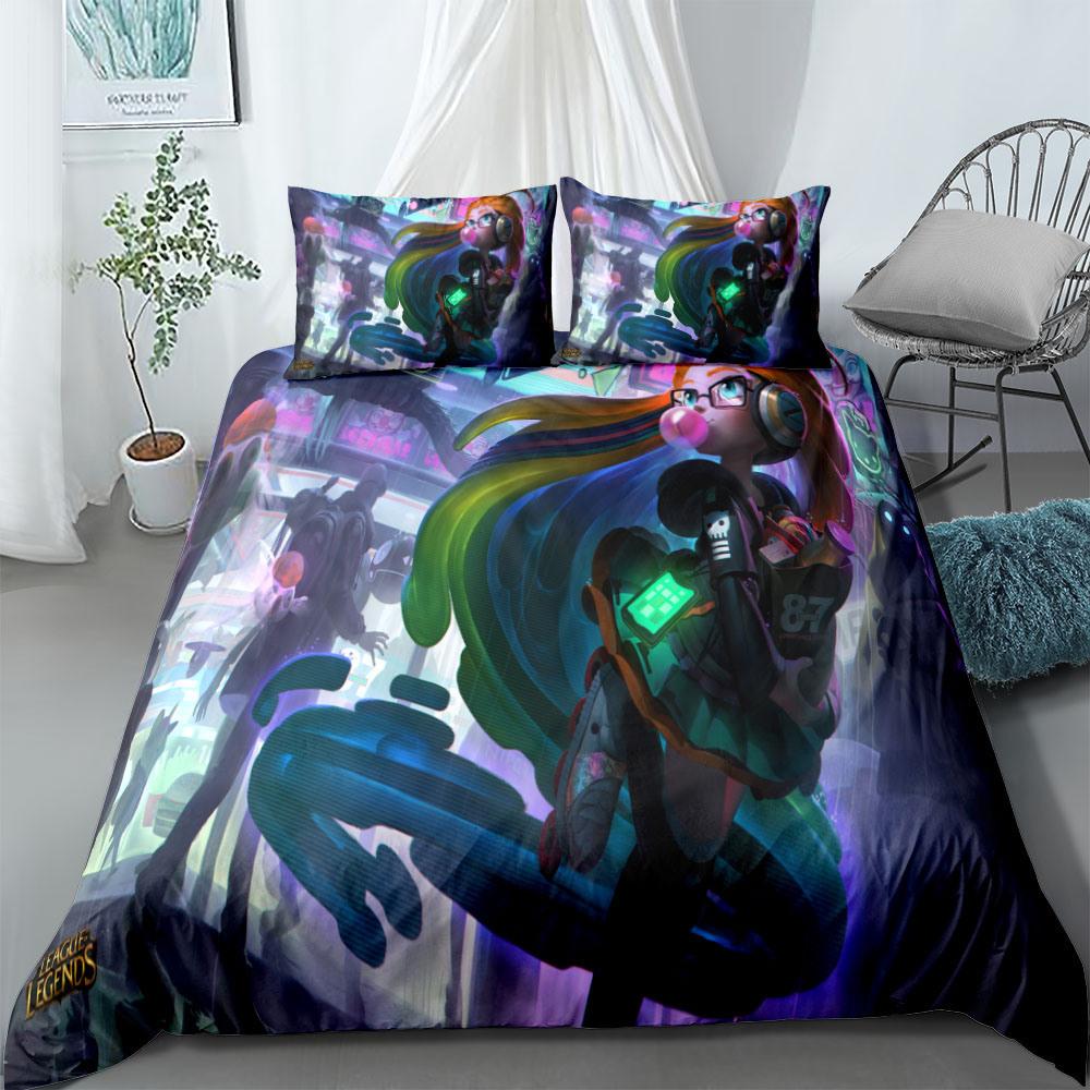 Splatoon Ložní souprava Kreslený bytový textil pro děti Ložní souprava Přikrývka Povlečení do ložnice Queen Dinosauří povlak na přikrývku