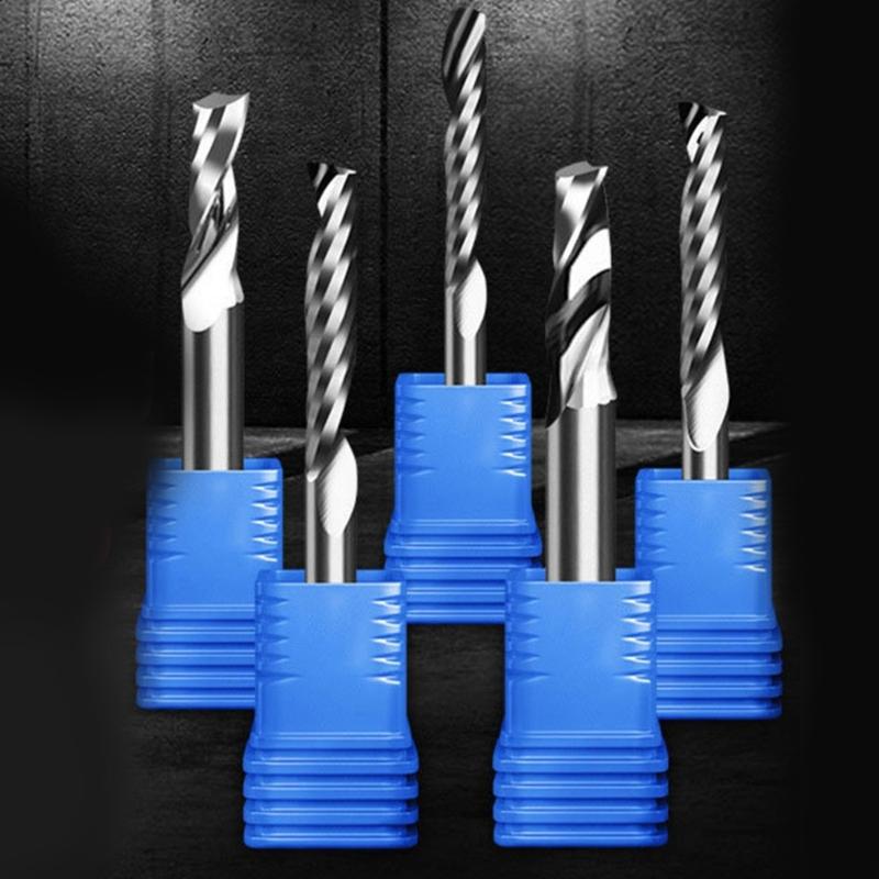 3,175mm/4mm/5mm/6mm/8mm/10mm Spiralfräser Abwärtsschnitt Einlippig Router Bit CNC Schaftfräser Hartmetallfräser