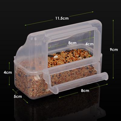 1/2pcs Parrot Feeder Drinker Bird Supplies Plastic Bird Cage Parrot Birds Water Hanging Bowl Feeder Box Pet Cage Food Container
