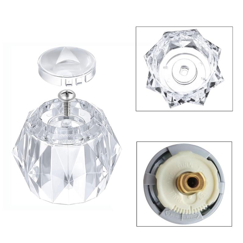 Clear Acrylic Bathtub Faucet Handle Replacement Single Shower Valves Handle Acrylic Shower Knob for Shower/Tub Faucet