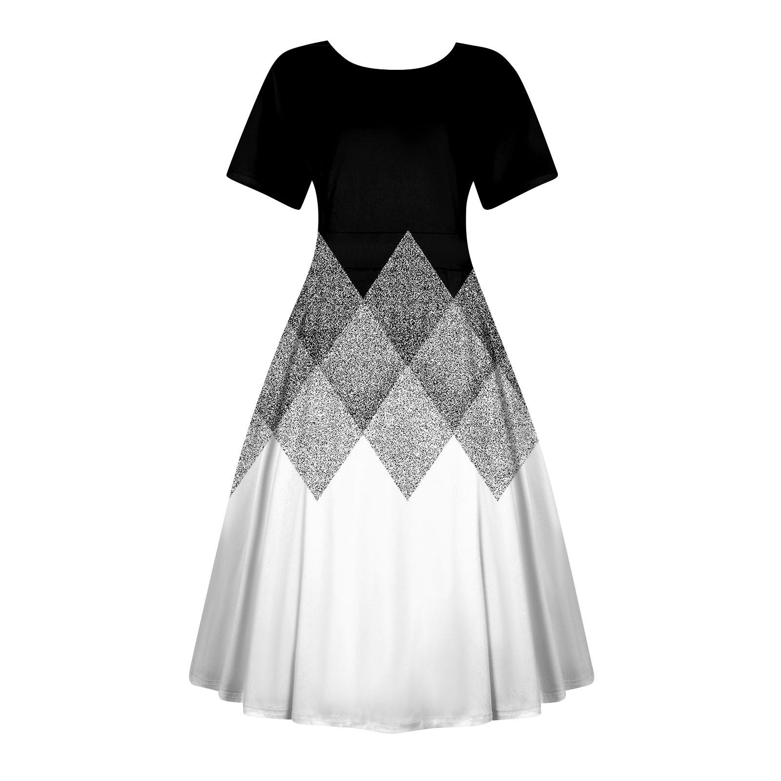 

Женское повседневное модное платье с винтажным принтом, круглые платья миди с коротким рукавом и длинными большими распашными платьями XL