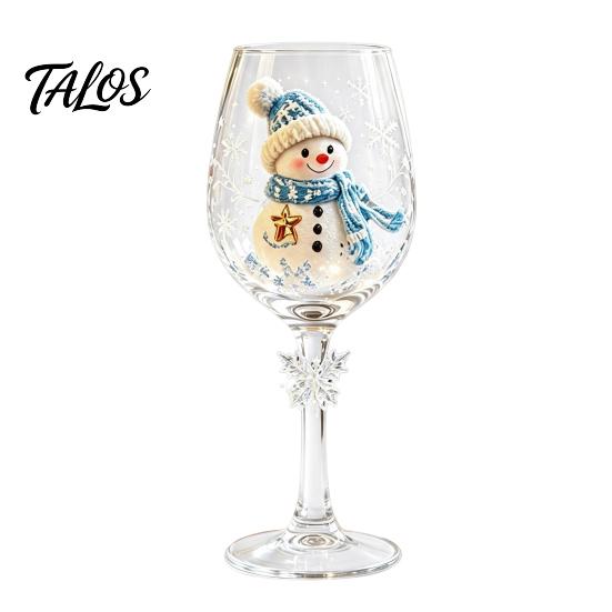 Dekoratives Glasgeschirr für Feiern Weihnachts-Weinglas, Weihnachtsmann Schneemann Rentier Strumpf Baum Kranz Muster Premium-Becher Feiertags-Glasware