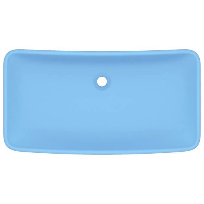 VidaXL Lavabo de Luxe Rectangulaire Vasque à Poser de Toilette Lave-mains de Salle de Bain Salle Cosmétique Maison Bleu 146956