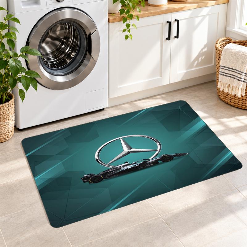 Flanelová kuchyňská rohožka Mercedes Měkký koberec Protiskluzový podlahový koberec Domácí dekorace