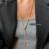 Long Gold Metal Body Chain, Silver Snake Bone Necklace, Women's Spring and Summer Accessories, High-End Luxury Niche Sweater Chain