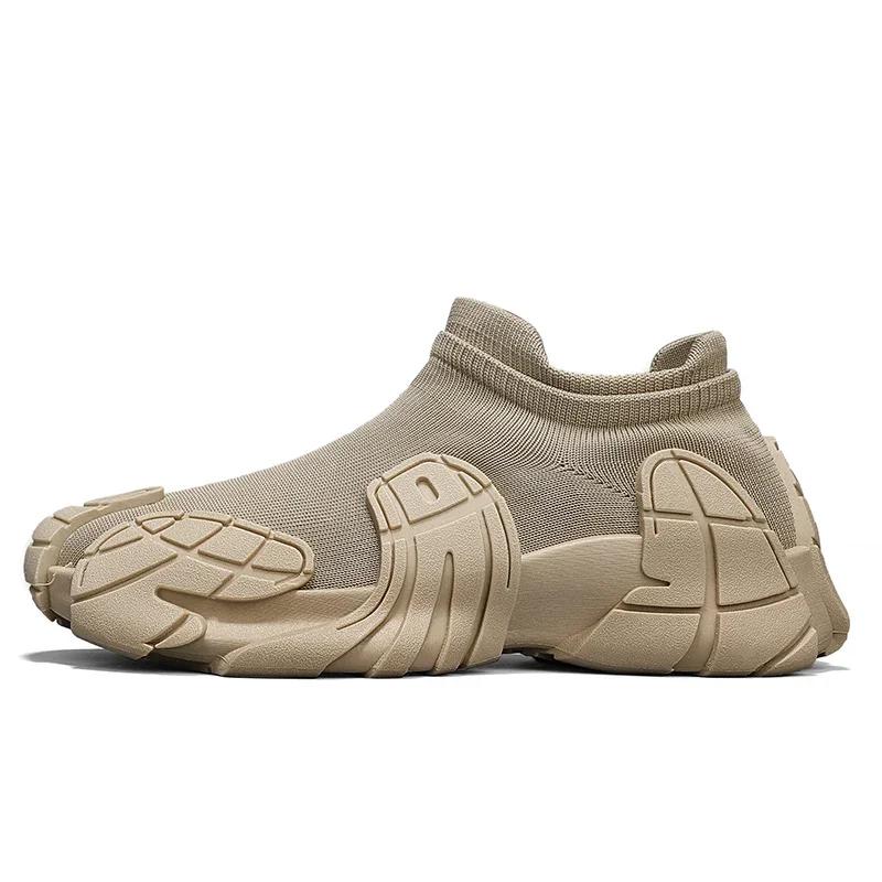 Men's Summer New Breathable Mesh Sports Shoes, Fashionable Thick Soled Lightweight Mesh Shoes, One Foot Soft Soled Casual Shoes