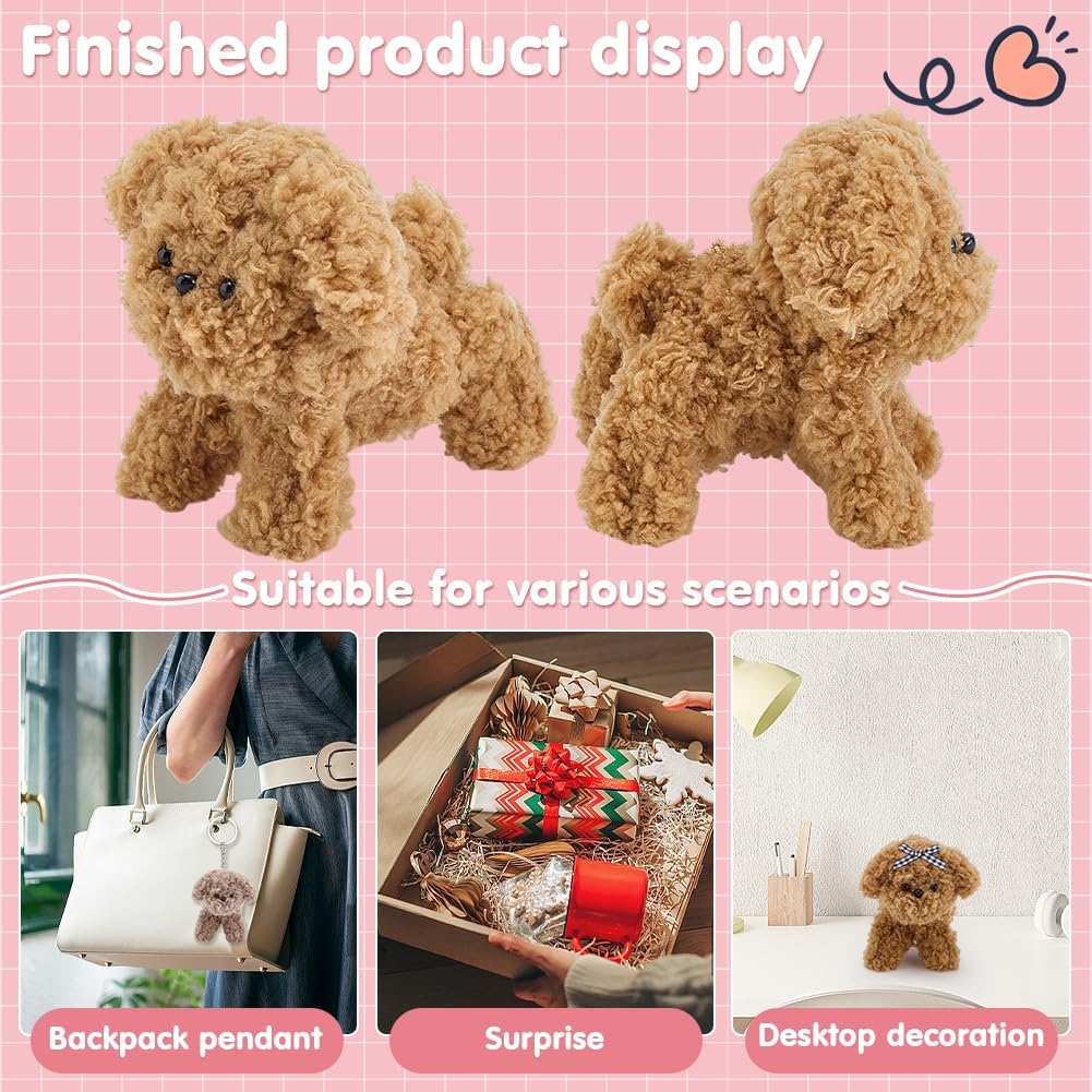 FREEBLOSS 12Pcs Pipe Cleaners Set Pipe Cleaner Dogs Bears Soft Pipe Cleaners Set Thick Chenille Stems for Pipe Cleaners Craft Supplies with