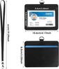Credit Card Holder Black Color Card Holder Lanyard Solid Color ID Card Holder Retractable Badge Reel Office Supplies