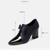 2026 Spring and Autumn New Fashionable Bow Versatile Temperament Pointed Coarse Copy Inside High Heels Female