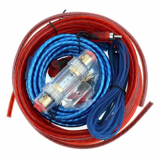 

AMP Cable Anti-interference Wear-resistant Flexible 1500W Car Power Amplifier Wiring Kit for Van синий