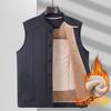 Men's Velvet Thickened Vest Winter Father Vest Grandfather Warm Back Vest Wear Cold Inside and Outside