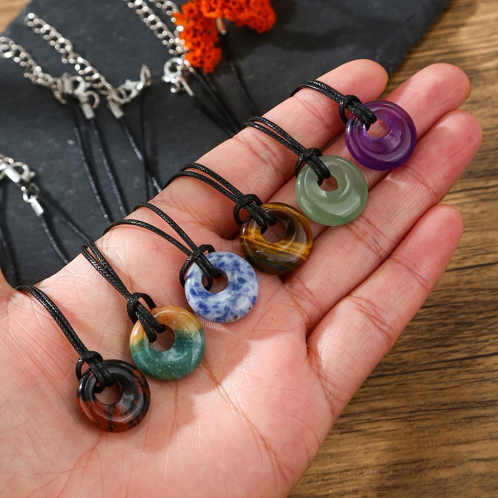 Natürlicher Kristallanhänger, Weißkiefer, Amethyst-Halskette, Böhmischer Schmuck