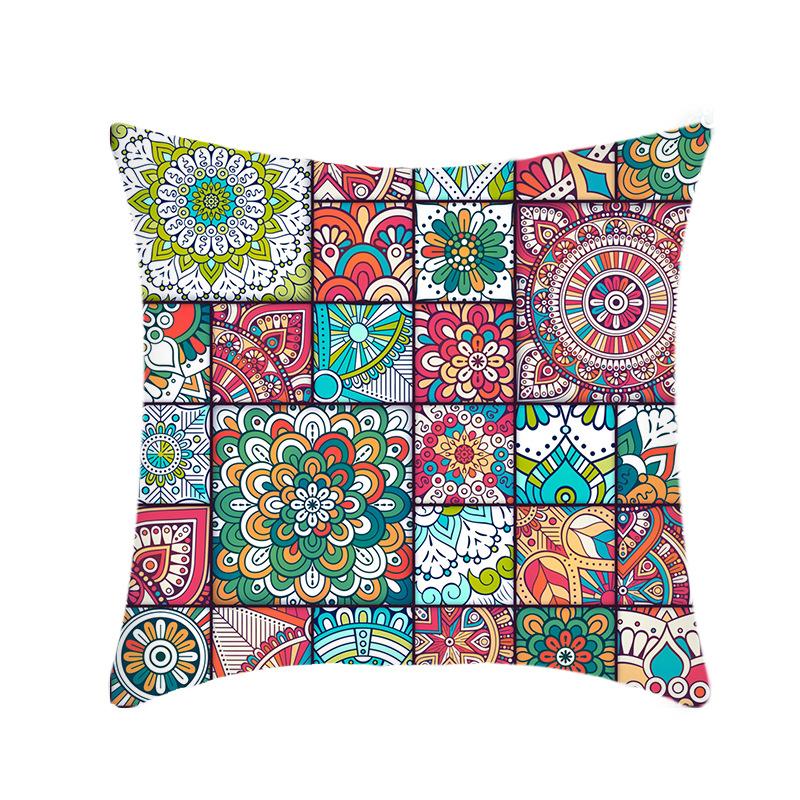 Spliced Colorful Mandala Traditional Ethnic Pattern Car Throw Pillows, Sofa Bay Window Pillow Covers and Cushions