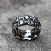 NOUVEAU Bague Crâne en Acier Inoxydable 316L pour Homme Vintage Aegishjalmur PUNK Bijoux Cadeau Unique pour Lui