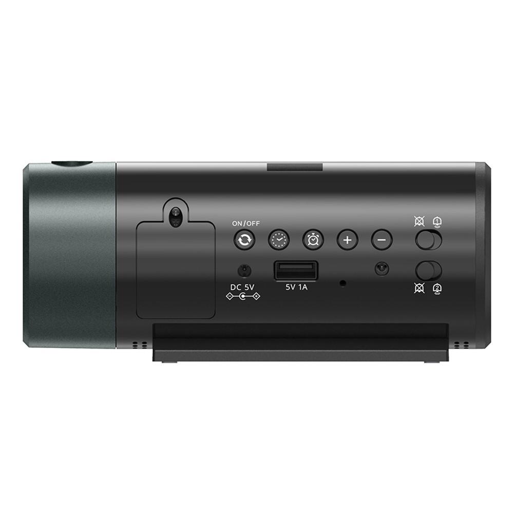 Projection Clock USB Rechargeable Electronic Clock Dual Alarm Clock