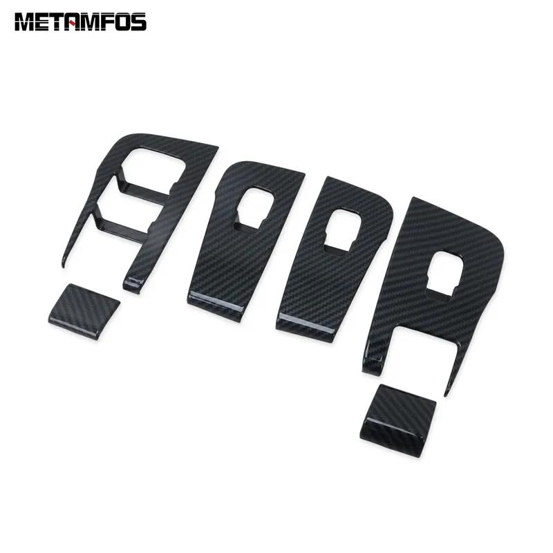 Window Lift Switch Cover Trim For Tesla Model Y -  2024 2025 Carbon Fiber Interior Door Armrest Frame Accessories