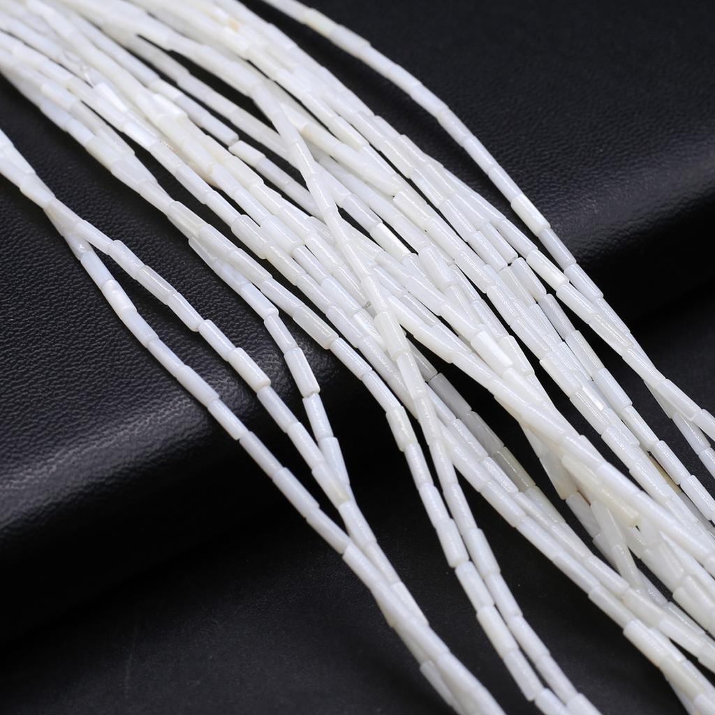 Grânulos de concha de água doce natural tingidos longo tubo isolamento grânulo para fazer jóias diy colar pulseira brincos acessório