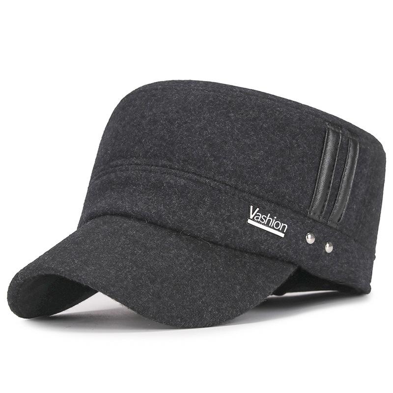 

Зимняя плоская кепка для людей среднего и пожилого возраста, кепка капитана, бархатная теплая кепка для защиты ушей от холода серый