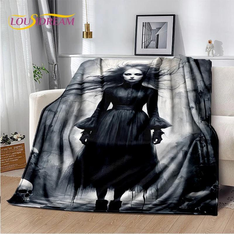 2025 New Gothic Horror Character Skull Ghost Spirit Soft Blanket,Soft Throw Blanket for Home Bedroom Bed Sofa Picnic Travel Gift