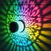 Outdoor Wall Lights Mandala Theme Waterproof Solar Wall Step Deck Lights for Garden Post Patio Backyard Decor