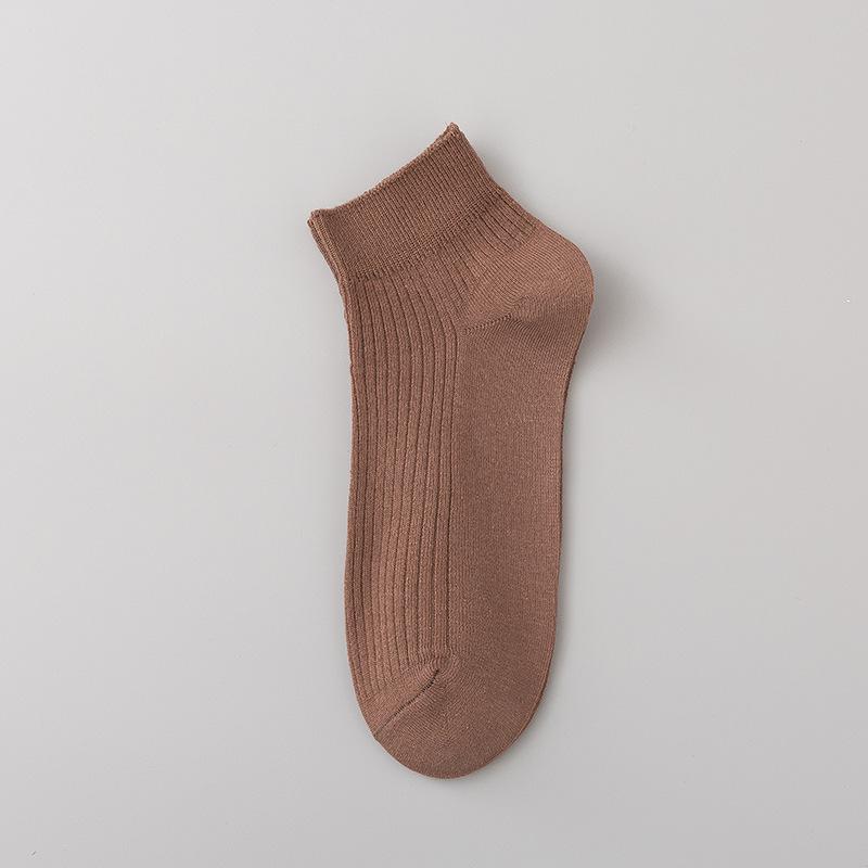 Men's Summer Thin Pure Color Wicking and Deodorizing Boat Socks