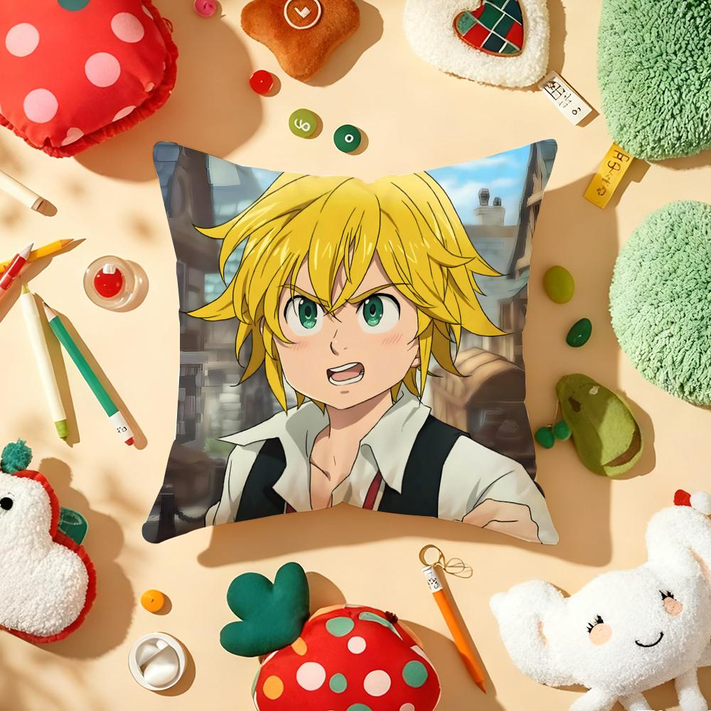 Anime DDeadly SSins Cushion Cover Plush Fabric Soft DoubleSided Printed Sofa Warm Winter Home Gift Pillow Cover