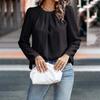Women's Pullover Shirt Loose Casual Versatile Round Neck Long Sleeved Top Long Sleeved Top