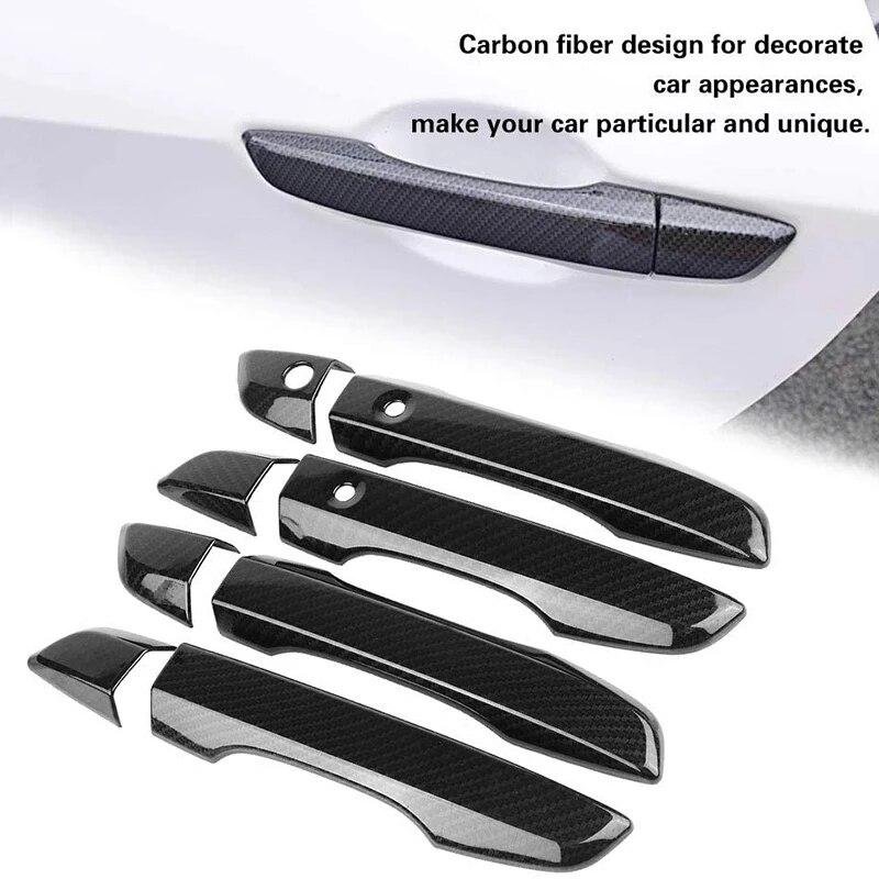 Right Hand Drive Door Handle Cover For Honda Civic 10Th Gen 2016 2017 2018   ABS Carbon Fiber Exterior Parts Accessories
