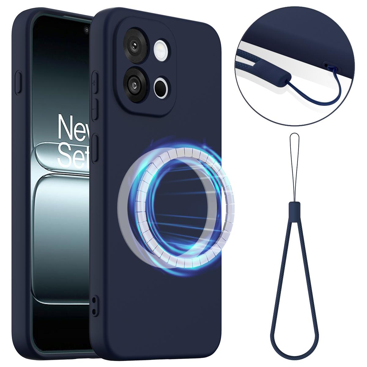

For OnePlus 13s 5G/OnePlus 13T 5G Case Compatible with MagSafe Anti-Drop Liquid Silicone Phone Cover Dark Blue