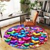 1pc Heart Love Round Chair Mat Office Area Rug - Non-Slip, Floor Mat for Office, Bedroom, and Indoor Decor P127133
