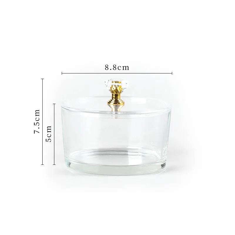 Nordic Luxury Glass Tableware Small Fruit Dessert Snack Serving Bowls with Dustproof Lid Household Party Food Serving Plates