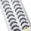 10 Pairs Natural 3d Mink Lashes Soft False Eyelashes Cross Messy Dense Eye Lashes Extension Makeup Faux Cils Cat Mini