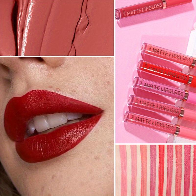 Återfuktande sexigt läppglans smink Sammet Matt Vattentät Långvarig Inte lätt att fästa på koppar Ej blekande läppglans