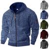 Schwere Fleece Herrenjacke Winter Retro Werkzeugtaschen Kapuze Reißverschluss Sport Pullover Herren