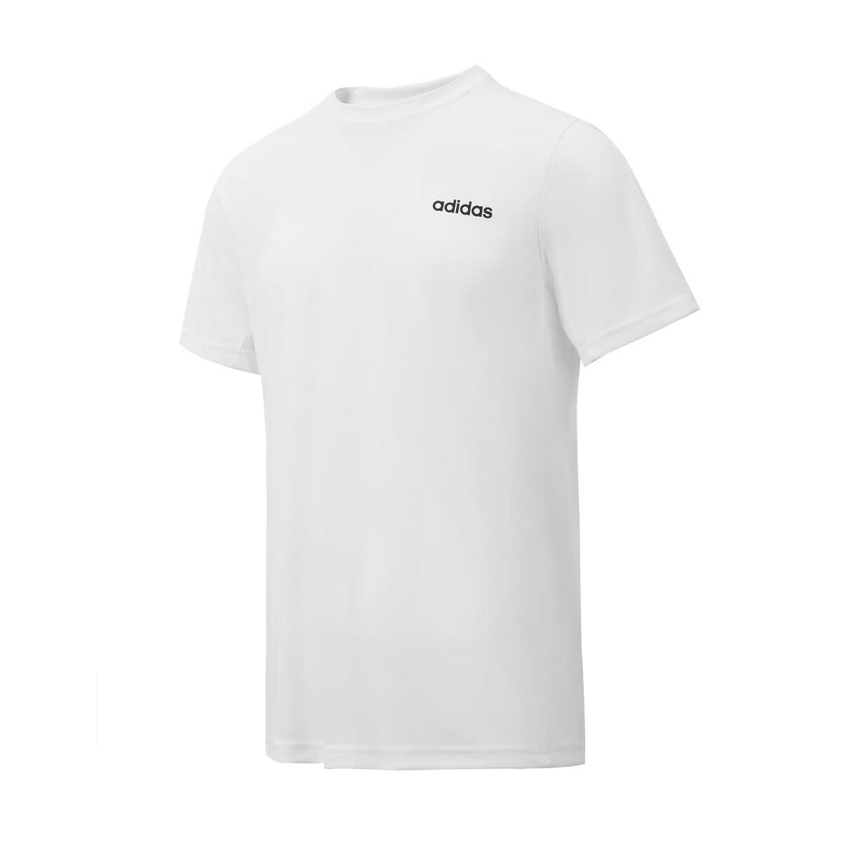 adidas Contrast Chest Logo Crew Neck Basic Sports T-shirt Asia Sizing White Men s JJ0620 XL