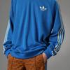 Adidas Originals SS23 Adicolor 70s Retro Series Color Block Stripe Logo Print Sports Crewneck Sweatshirt Men Sweatshirt Blue IP6989
