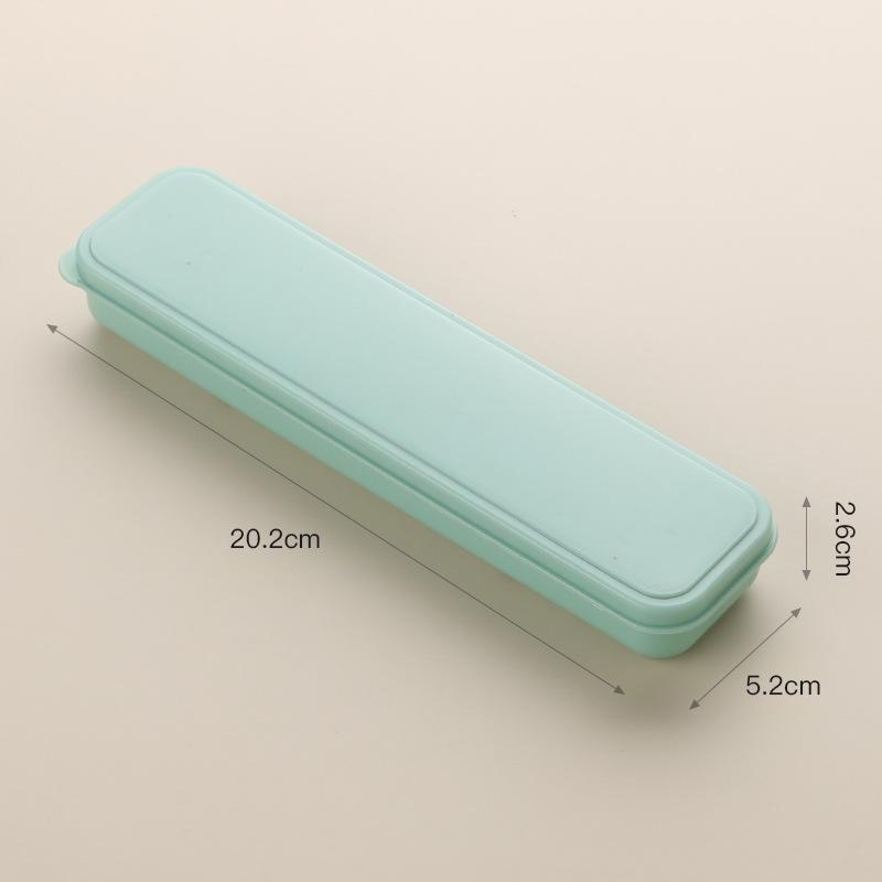 Compact Travel Cutlery Set: Transparent Clip-on Box with Dustproof Chopsticks, Spoon, and Fork for Students