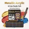Metallic Acrylic Marker Set, 48 Soft-Tip Water-Based Colors for Strong Coverage and Greeting Card Signatures.