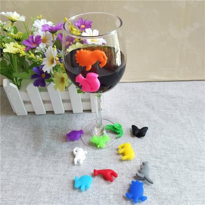 24pcs Men Drink Markers Ornament Glasses Silicone Glass Red Glassess Sea Glassess And Land Glassess Identifier Drinking Cup